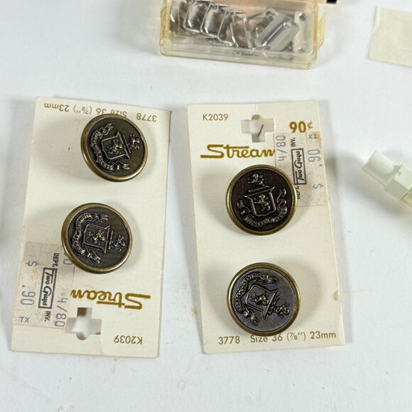 Sewing Craft Tools Lot Kenyon Repair Kit Pull E-Z Threader Buttons Vintage - Picture 6 of 11